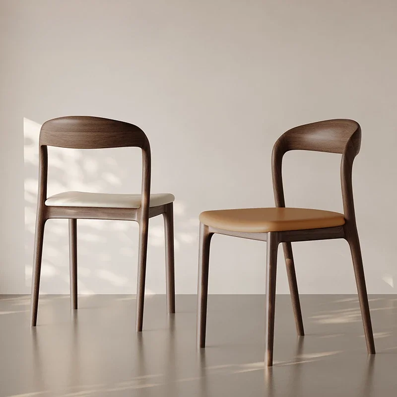 High-end Designer Study Office Chair Italian Solid Wood Kitchen Dining Chair Home Furniture Leisure