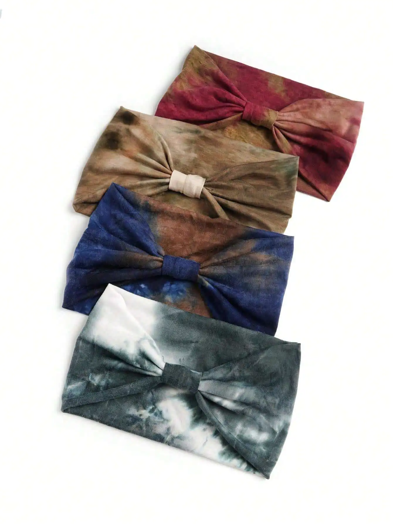 

4 шт. женских широких повязок на голову с эффектом тай-дай для спортзала, улицы и повседневного образа