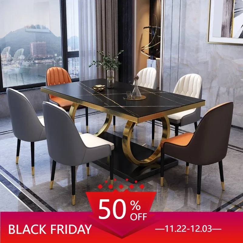 

Restaurant Luxury Marble Dining Table Modern Small Household High End Rock Plate Dining Table Chinese Mesa Nordic Home YX50DT