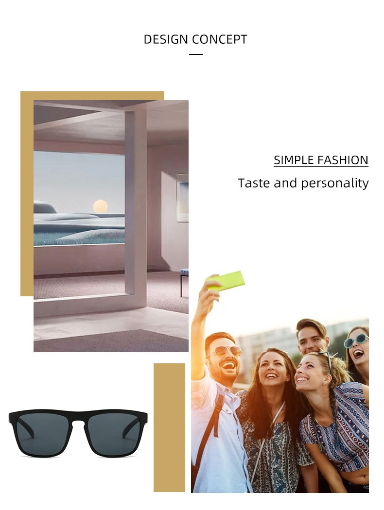 Polarisierte Herren Mode Eckige Sonnenbrille Klassische Marken-Designer-Sonnenbrille Angeln Camping Herren-Brillen – Detail 2