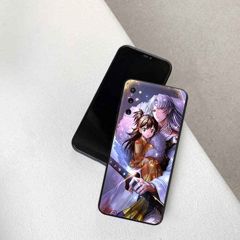 Phone Case for Samsung S24 Ultra S23 FE S22 S21 S20 S10 Inuyasha Anime Galaxy Note20 Plus Cute Soft Black Silicone Cover