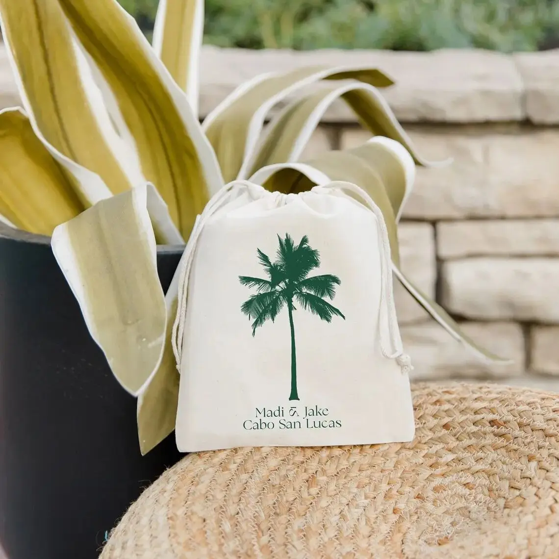 25 Destination Wedding Welcome Bags - Palm Tree Welcome Bags - Tropical Wedding Favors - Beach Wedding Welcome Bag - Destination