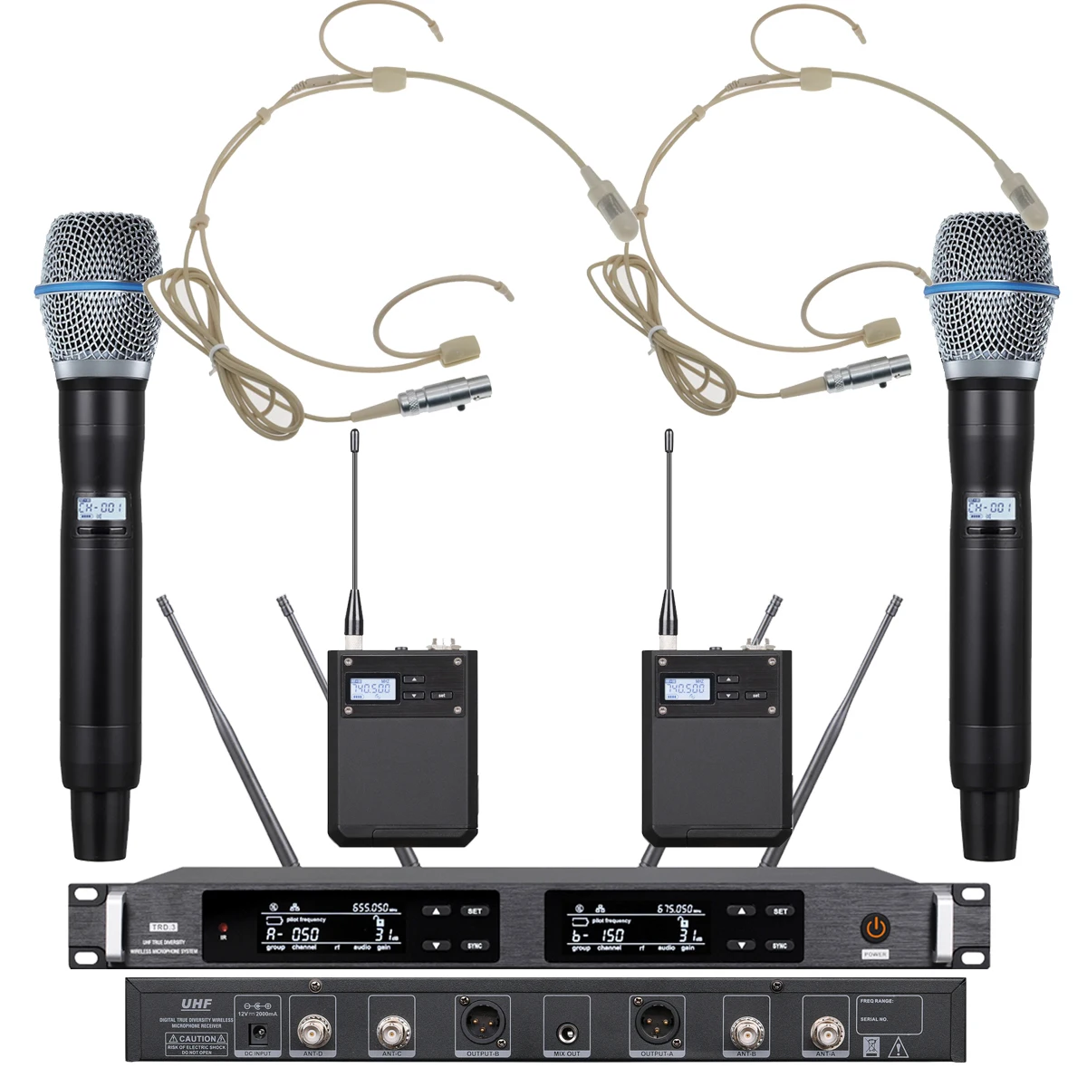 Pro ULXD4 Stage Performance Vocal Concert Singing Headworn Wireless Microphone System KSM9 SKM9000 Beta87 Condenser Capsule Core