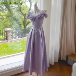 BeitifuBaby Evening Dress for Women Purple Shiny Silk Handmade Embroidered Suspender Long Skirt Banquet Gown Party Dress Vestido