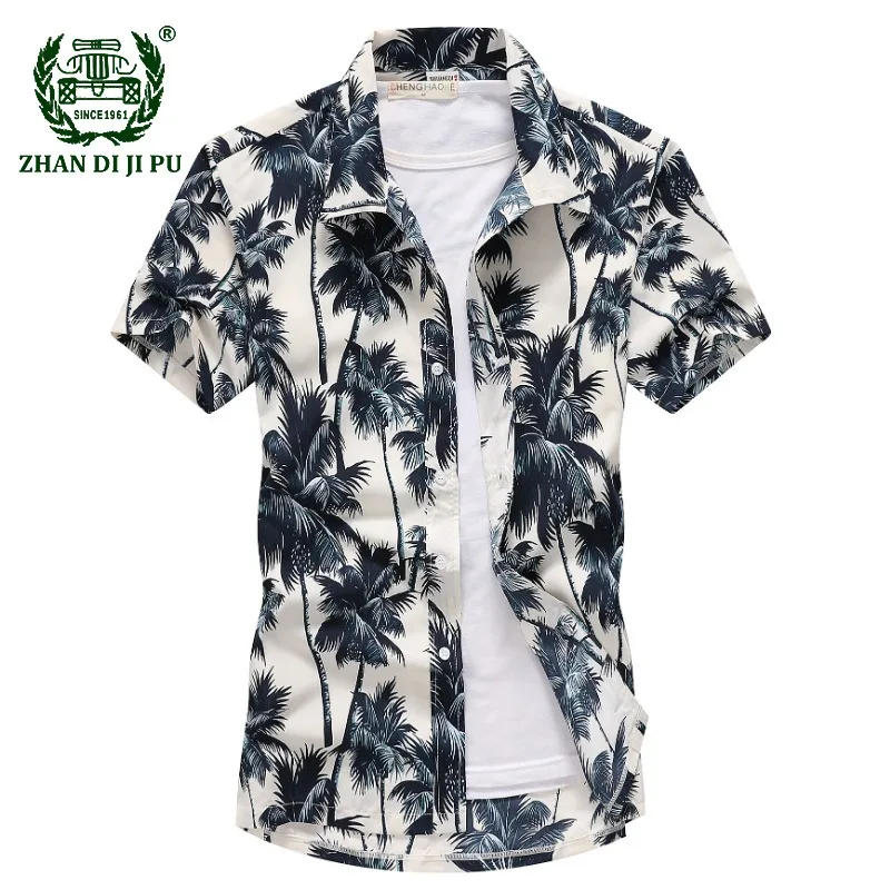 

Summer Hawaiian Shirt for Men Flower 3d Printed Casual Hawaiian Camouflage Shirt Short Sleeve Beach Tops 5XL Camisas Streetwear