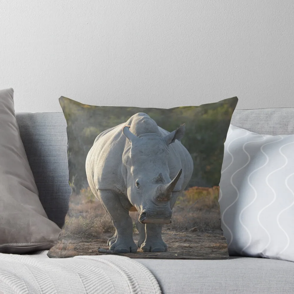 White Rhino Throw Pillow Decorative Sofa Cushion Sofa Cushions Covers pillow