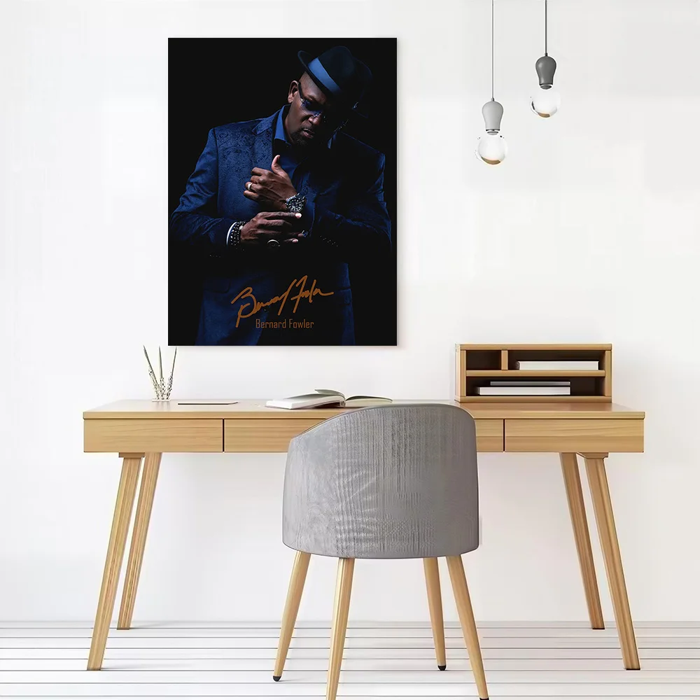 Bernard Fowler in a Blue Suit Printed Canvas Poster Personalized High Quality Wall Art Paintings for Bedroom Accessories Mural