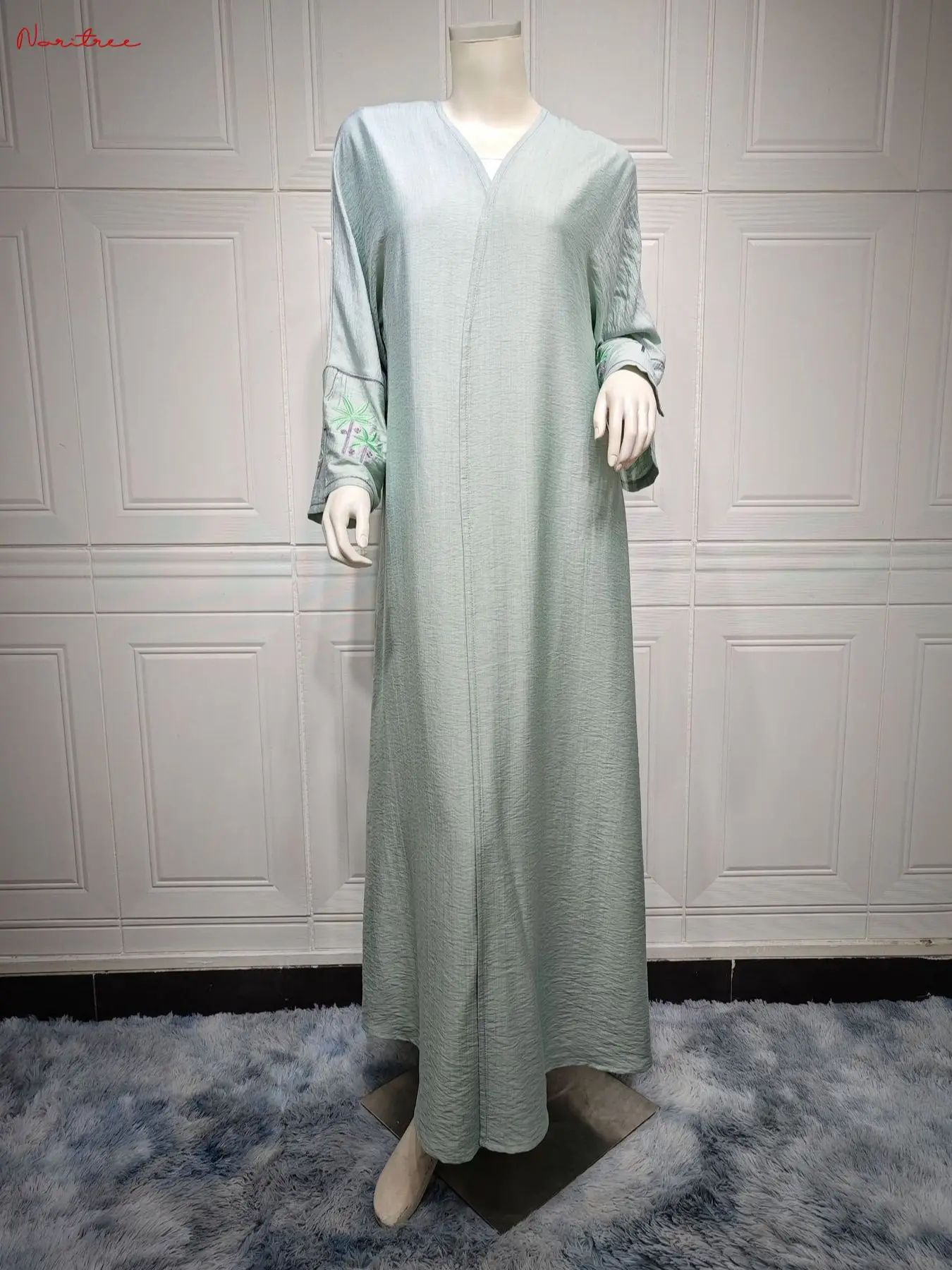 Fashion Oversized Abaya Djellaba Embroidery Muslim Dress Dubai Full Length Bat Sleeved Abaya Dubai Muslim Islam Robe WY1726