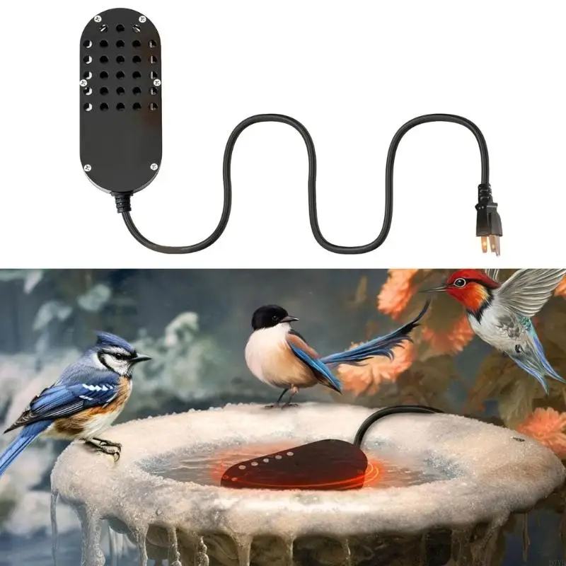 D7YB Duurzame Vogelbadverwarmer Winterwaterontdooier voor buitenpatio's Constante temperatuur BirdBath-waterverwarmer