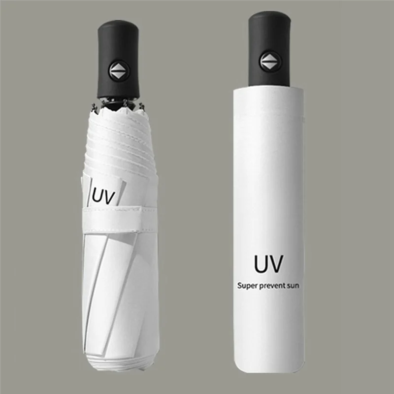 Paraguas plegable compacto N83R: automático, a prueba de rayos UV, a prueba de viento, liviano, ideal para protección contra la lluvia y el sol.