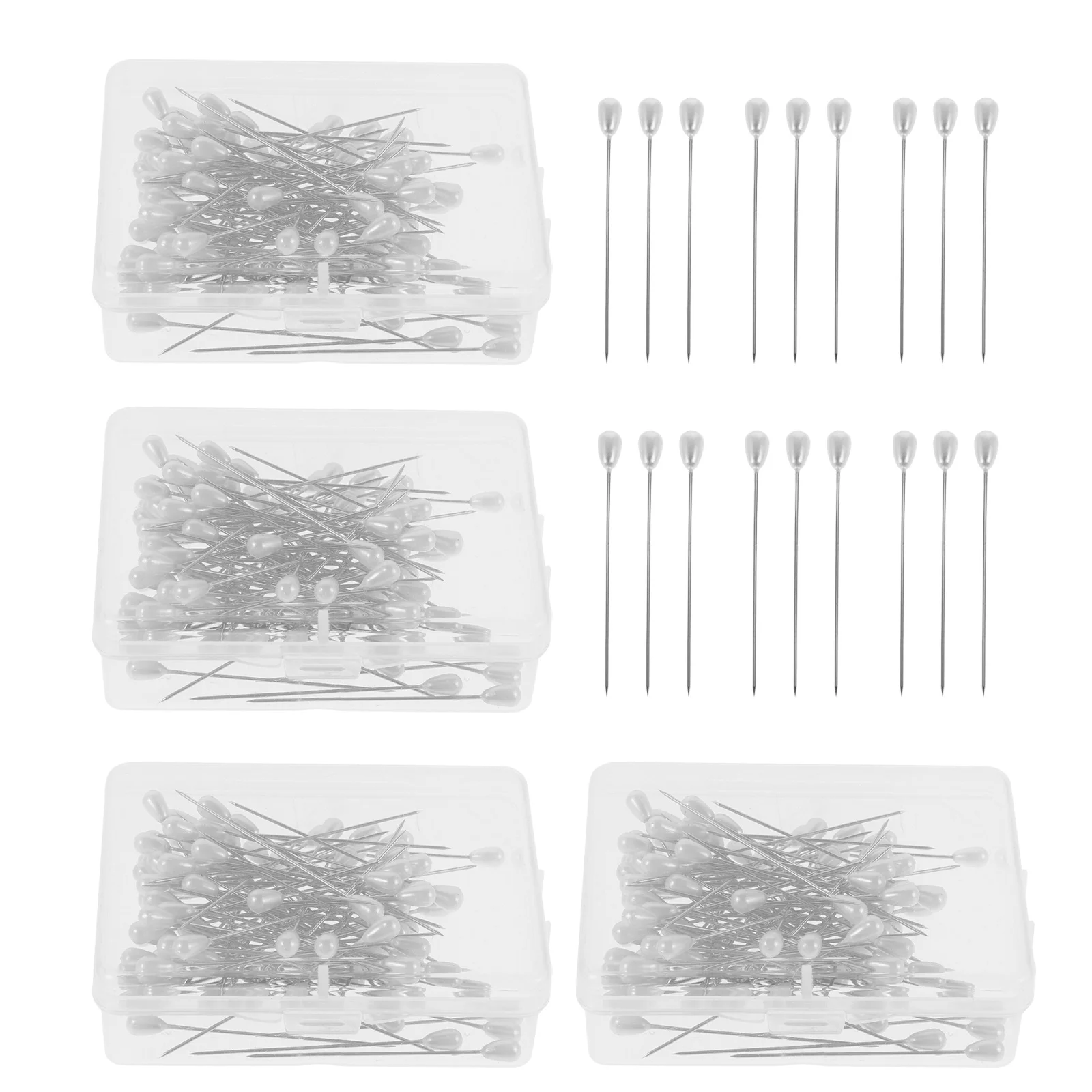 

200 Pcs Jewelry Fabric Flower Pins Brooch Clips Kit Corsage Making Supplies Craft Pearl Plastic DIY Floral Bride Dressmaking
