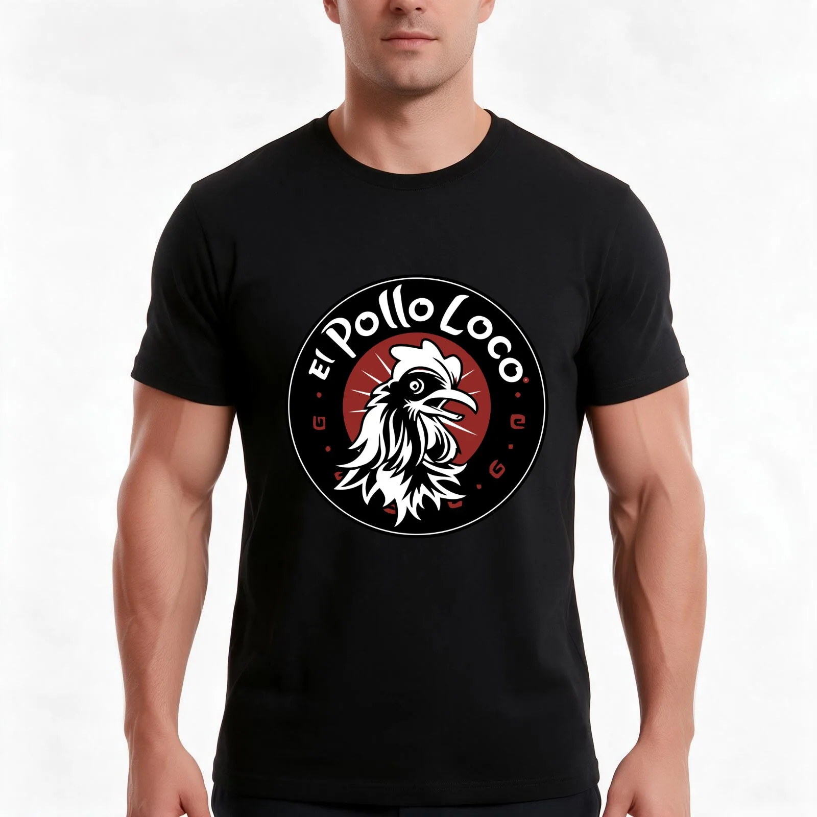 El Pollo Loco T-Shirt, Summer Casual Cotton Tee, Oversized Streetwear Tops, Vintage Graphic Print, Loose Fit Short Sleeve