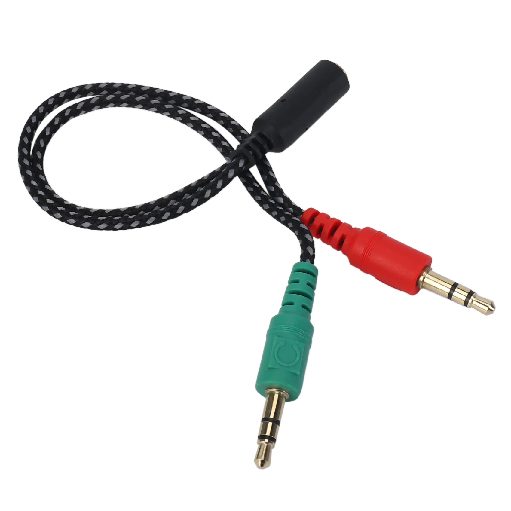 Headphone Splitter for Computer, Earphone Adapter for PC Audio & Mic, 3.5mm Female to Dual 3.5mm Male