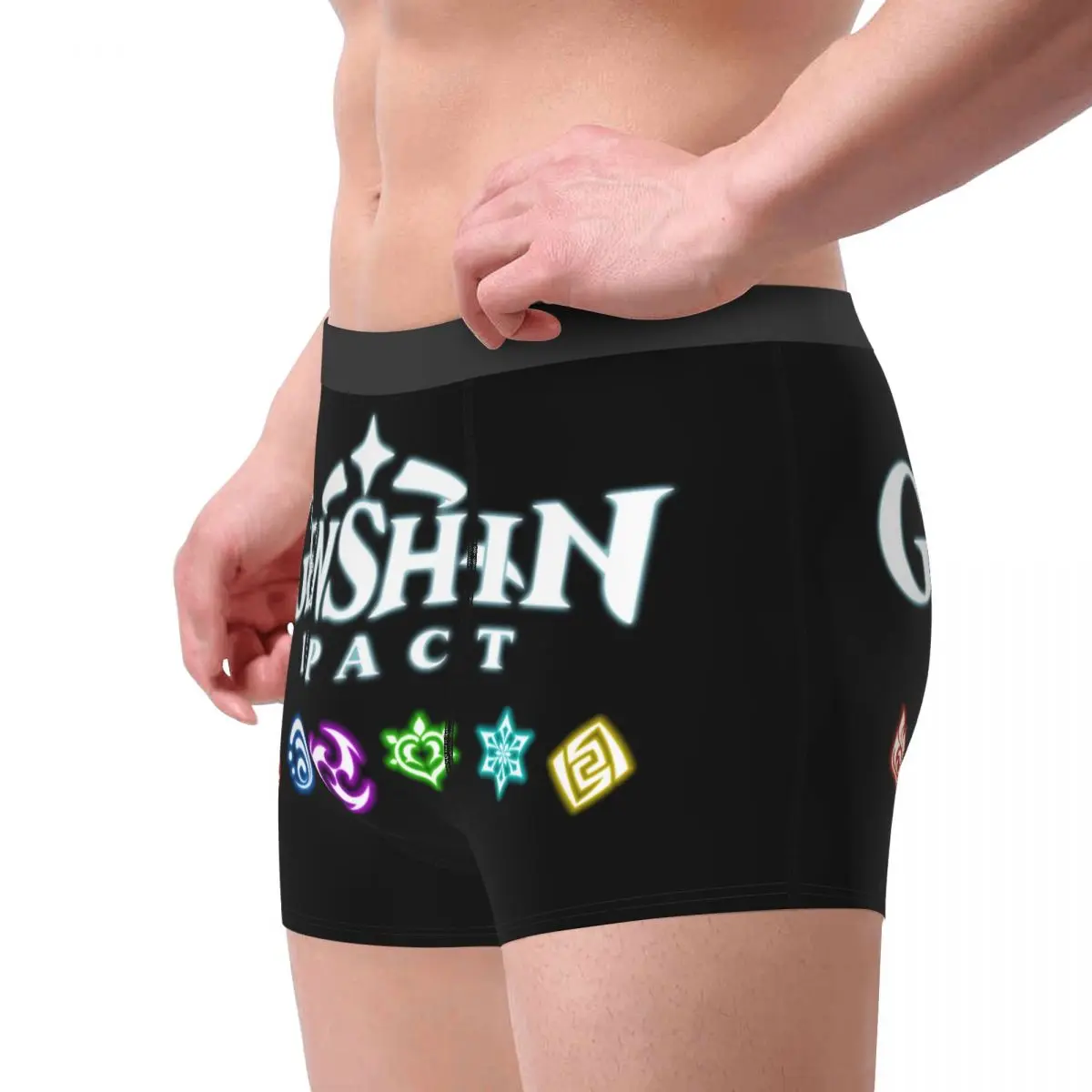 Male Cool Genshin Impact Logo Underwear Anime Game Zhongli Tartaglia Childe Boxer Briefs Soft Shorts Panties Underpants