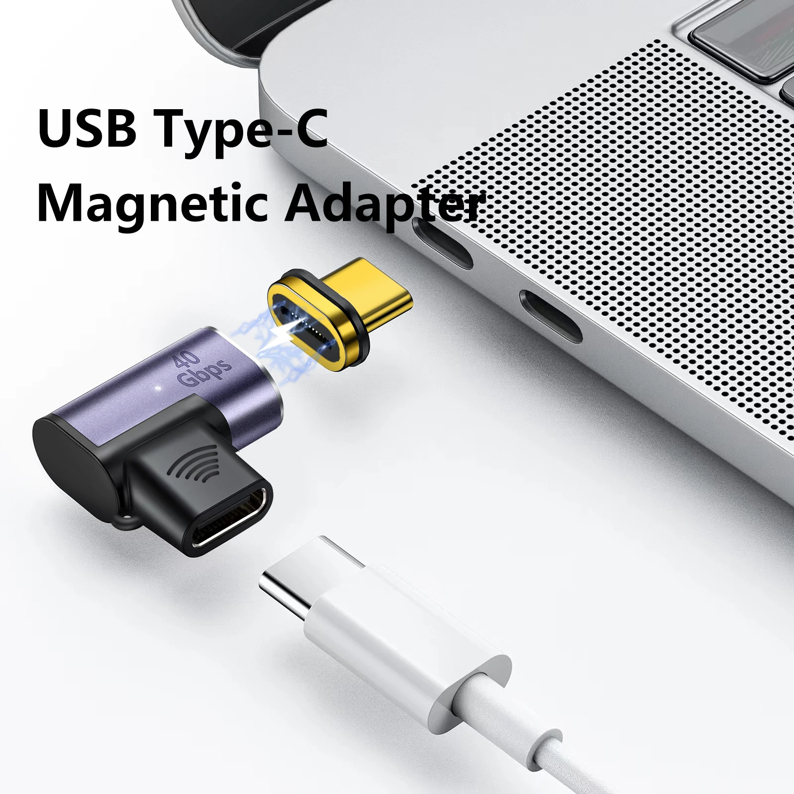 USB4 40Gbps Magnetic Adapter 100W USB C to Type C Fast Charging Converter for Thunderbolt3 8K@60Hz USB Type C Adapter