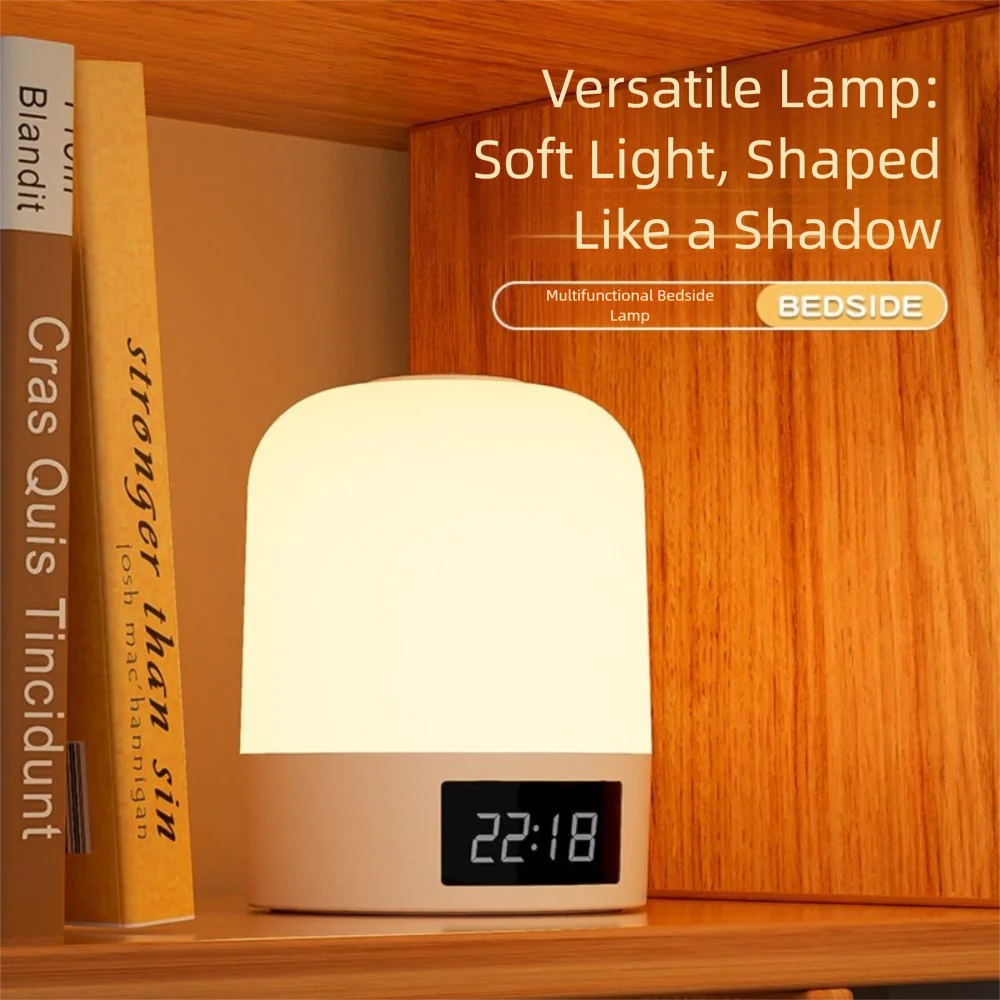 

3 Color Touch Night Light Digital Clock Dimming Bedroom Bedside Lamp Remote Control Creative Sleeping Lamp Home Decor