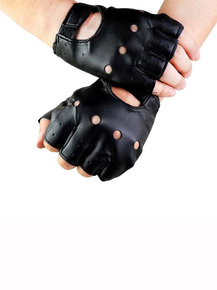 AliExpress NONE Men's gloves rivets non-mainstream half-finger gloves punk gloves hip-hop half-finger gloves show gloves men