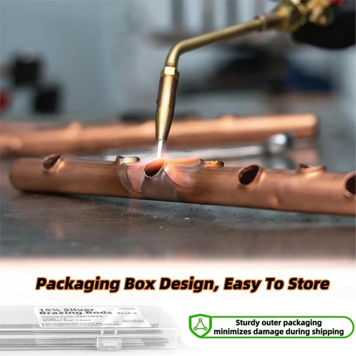 25Pcs Brazing Rods,Round Phosphor Bronze Silver Welding Rods for HVAC, Refrigerators,Electrical Appliances Industry, Etc