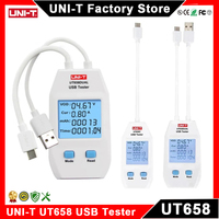 UNI-T UT658 USB Tester Charger Type A/C Interface Mobile Fast Charge Current Capacity Energy Resistance Tester USB Power Meter