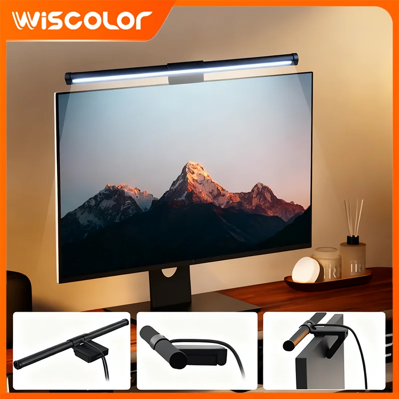 Wiscolor 55cm Led Computer Monitor Light Bar Screen Hanging Light Bar Desk Lighting Eye-Care Monitor Lamp For Work Study Reading