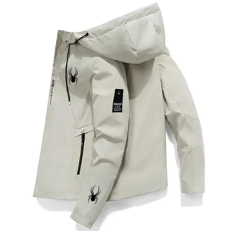 Men's Windproof Sports Jacket, Hooded Outdoor Training Coat, High-Quality Athletic Windbreaker, Casual Streetwear Running Top