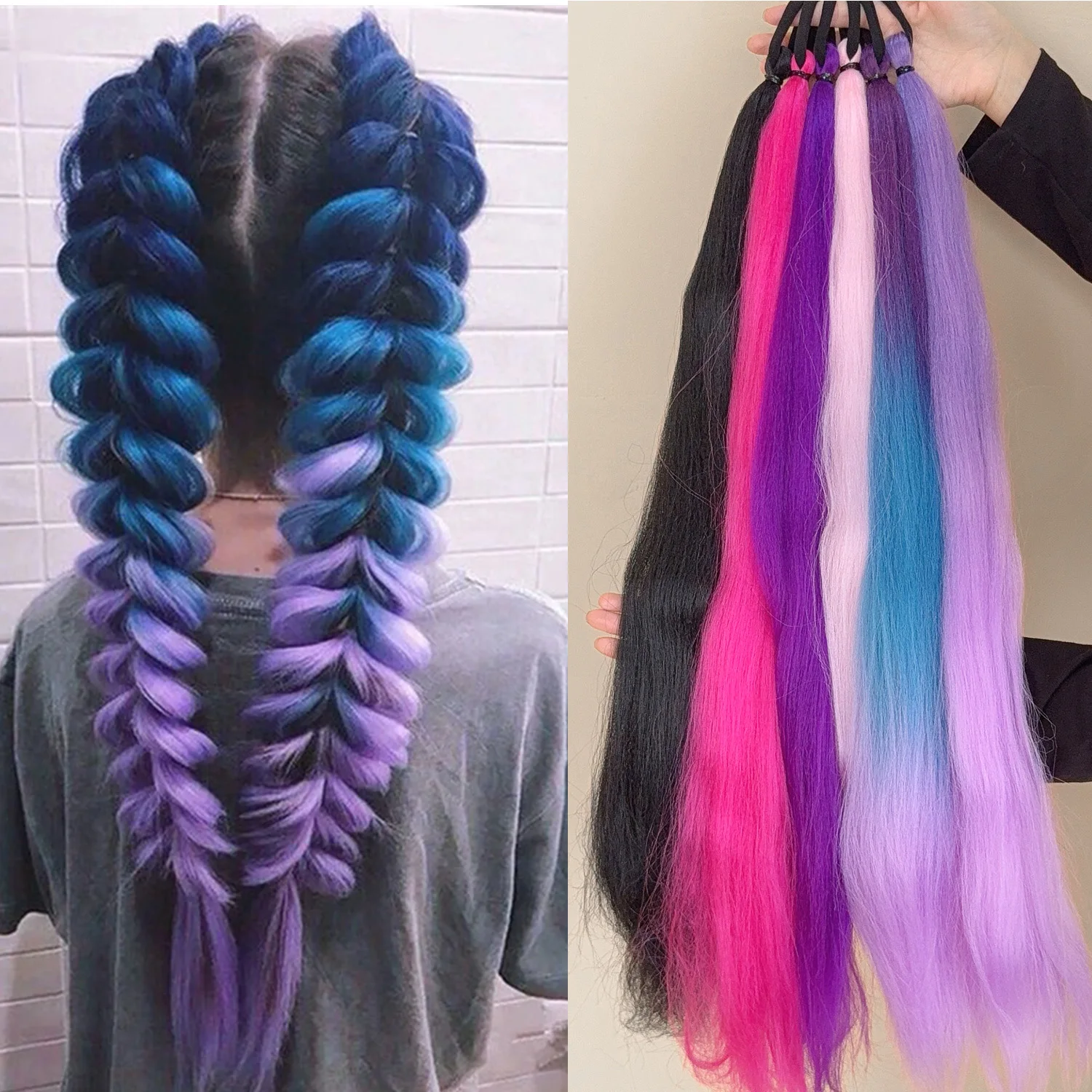 

Синтетический длинный прямой хвост-шиньон для самостоятельной укладки с резинкой, аксессуар для волос для сцены, вечеринок, костюмов, косплея