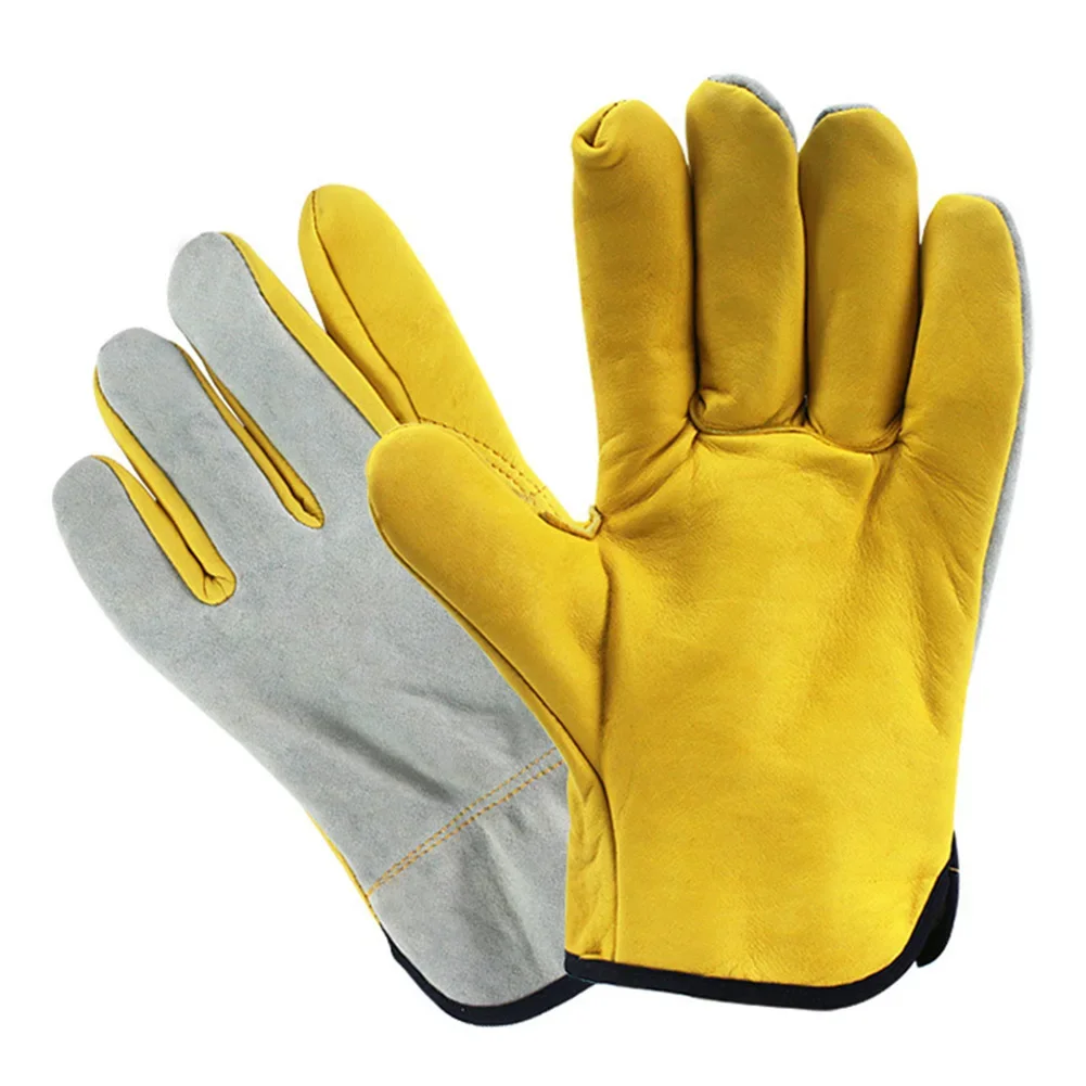 Work Gloves For Men Construction Working Gloves for Welding Fireproof Leather Working Gloves Protection Gloves Safety Supplies