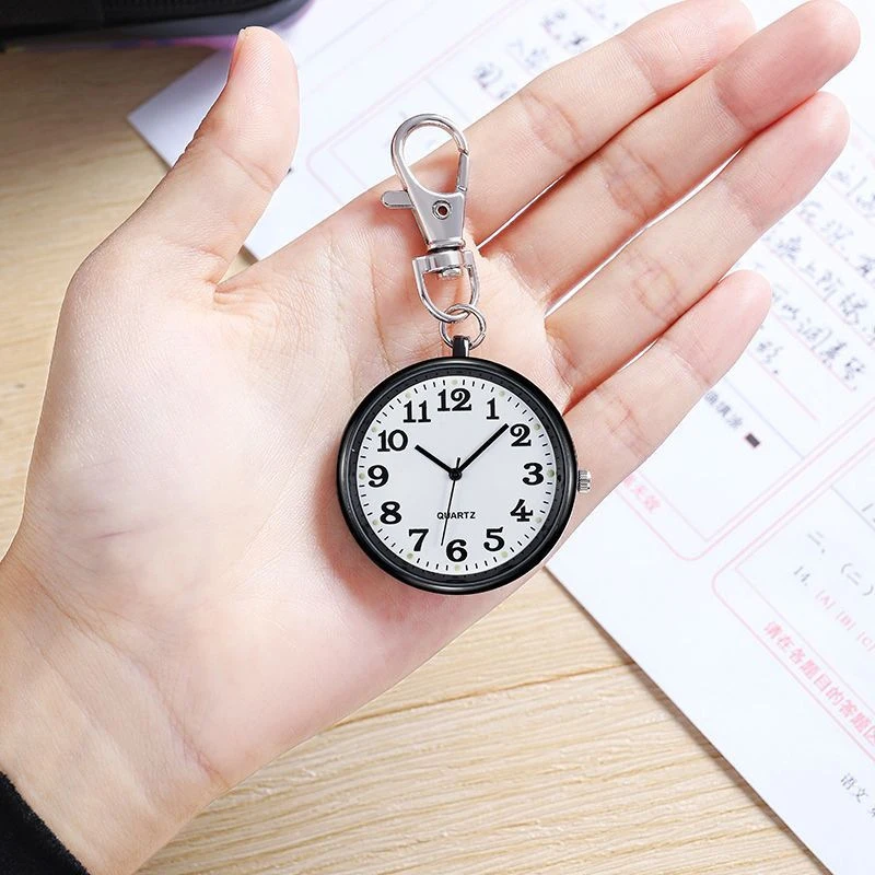 ساعة جيب كوارتز محمولة للطلاب والممرضات وسلاسل المفاتيح والساعات المزودة بالبطاريات وساعات عتيقة للأطباء