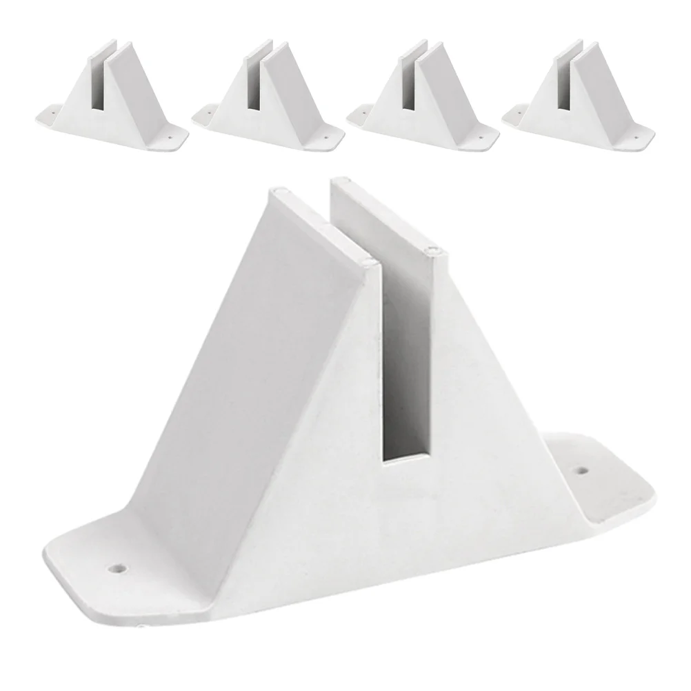 

5 Pcs Fence Base Ground Anchor for The Reinforcement Mailbox Posts White Spike Bracket