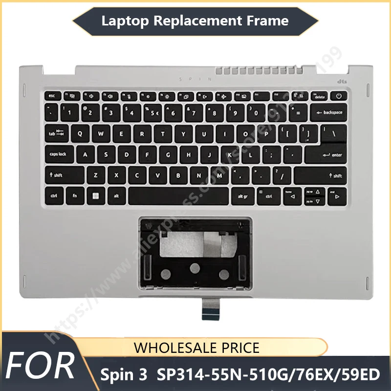 

New For Spin 3 SP314-55N-510G SP314-55N-76EX SP314-55N-59ED US Keyboard Laptop Palmrest Upper Backlight Replacement Keyboard