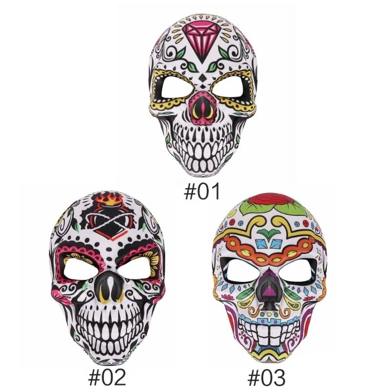 5ASD Skull Print Mask Day Day of the Dead Mask Halloween Mask Gift for Men