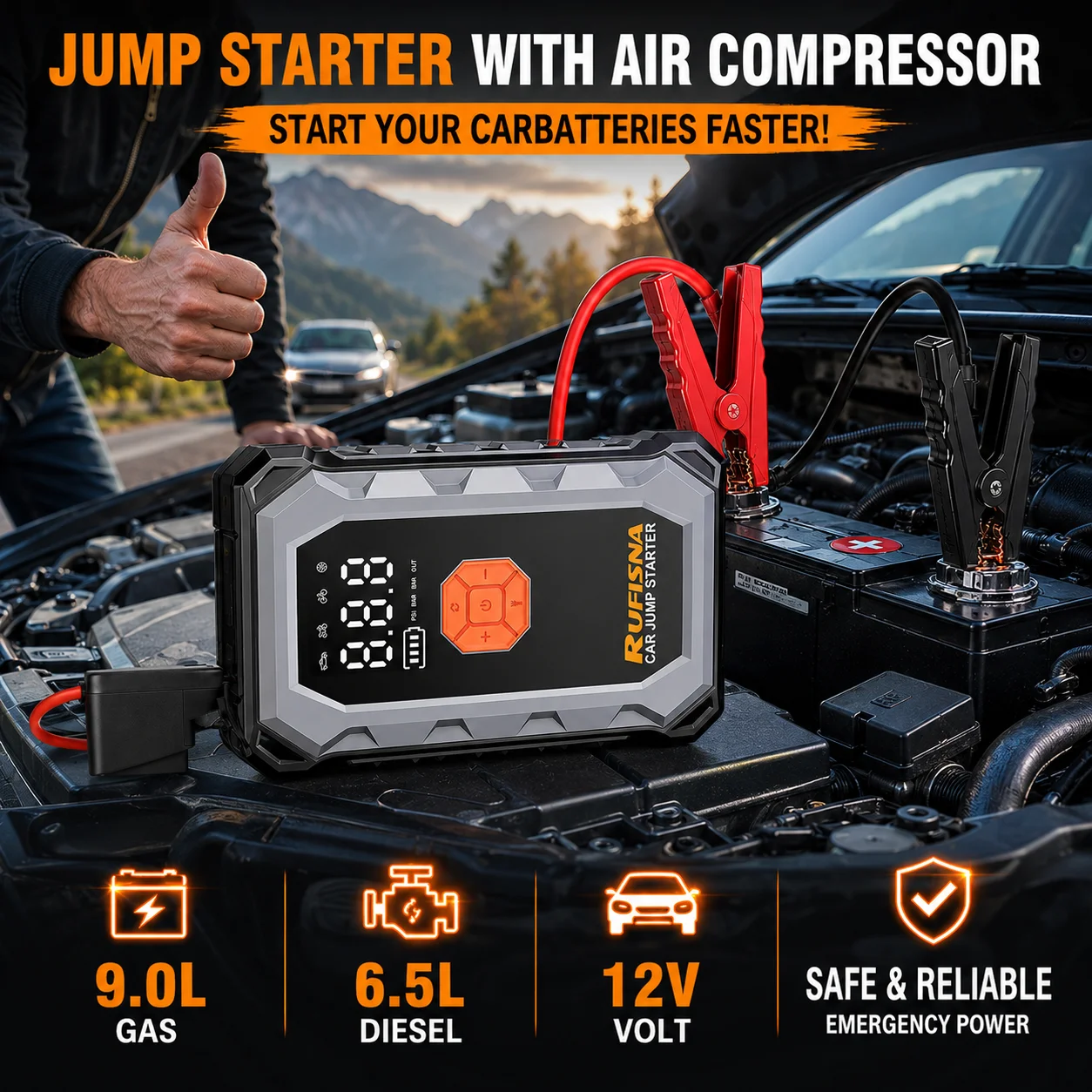 Car Jump Starter 3000A Peak 12 - Lithium Jump Starter 3000A Peak recension och pris