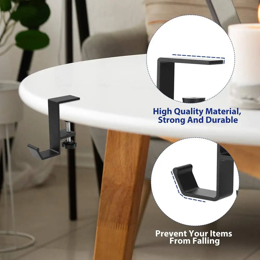 حامل سماعة رأس عالمي متعدد الوظائف منظم مكتب هوك حامل سماعة الرأس للمفتاح والحقيبة والقبعة ودعم مكتب الكمبيوتر المظلة