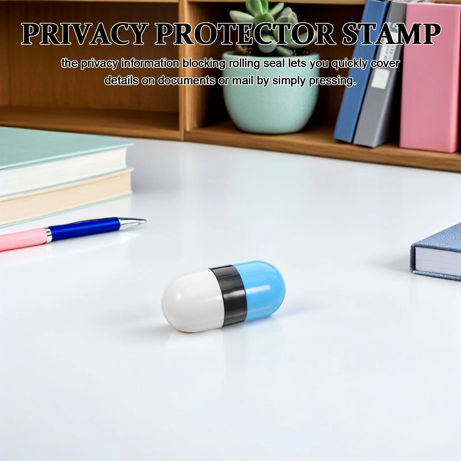 2Pcs Dual Head Privacy Roller Stamp Address Blocker Confidential Roller Stamper Mail Id Protection Security Information Block