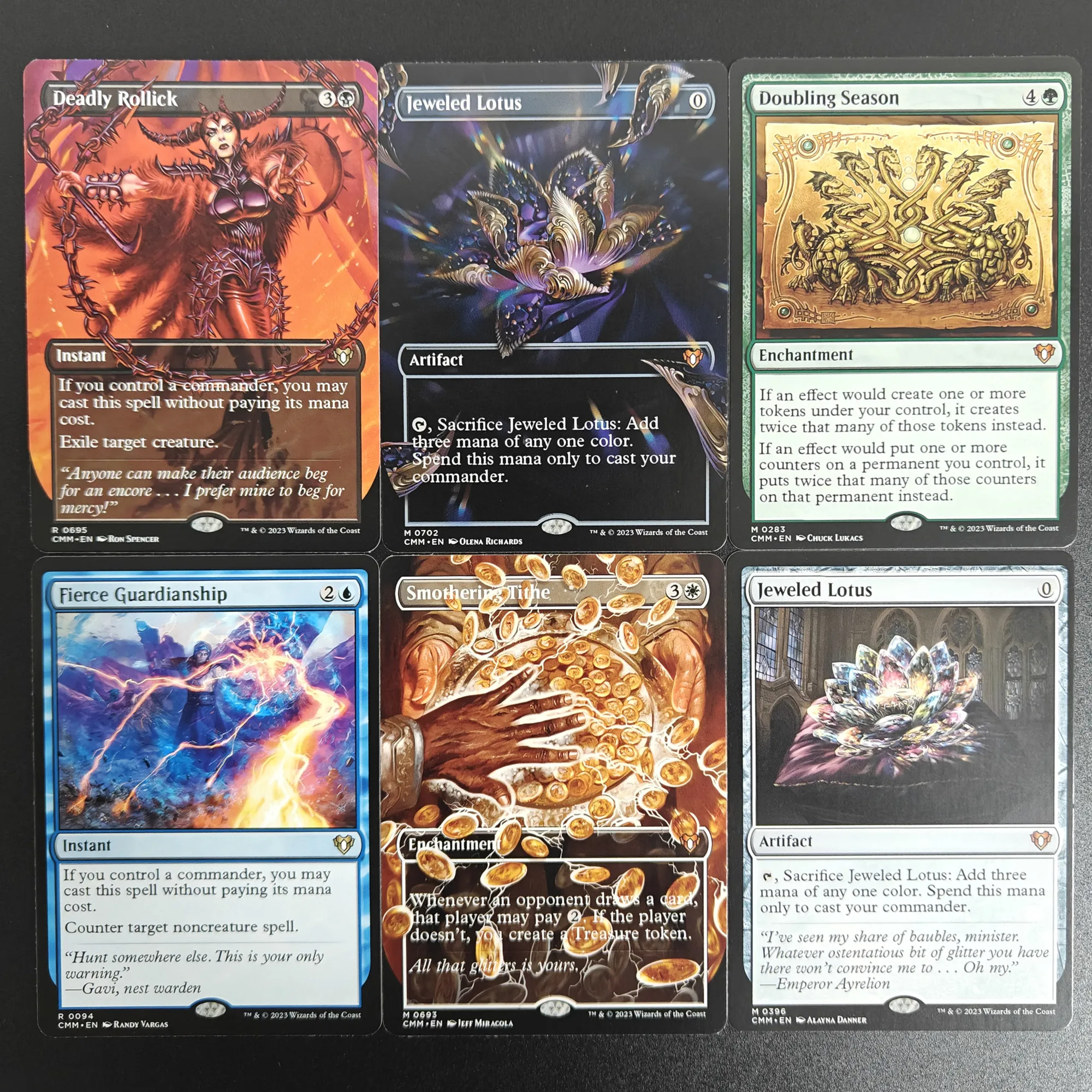 

CMM 01Tcg cards proxy magical Jeweled Lotus Land Tax Doubling Season Fierce Guardianship The Great Henge Deflecting Swat gather