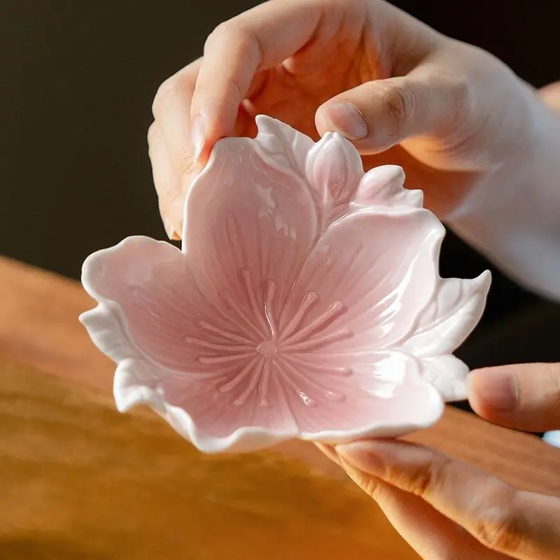 

New Chinese Pink Skirt Blossom Incense Set - Ceramic Tea & Zen Accessories with Aromatic Tray, Home Meditation Display