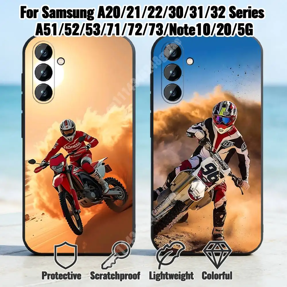 Dirt Bike Motorcycle Adventure Phone Case for Samsung Galaxy A10 11 12 A20 21 22 S E A70 71 72 73 Shockproof Bumper