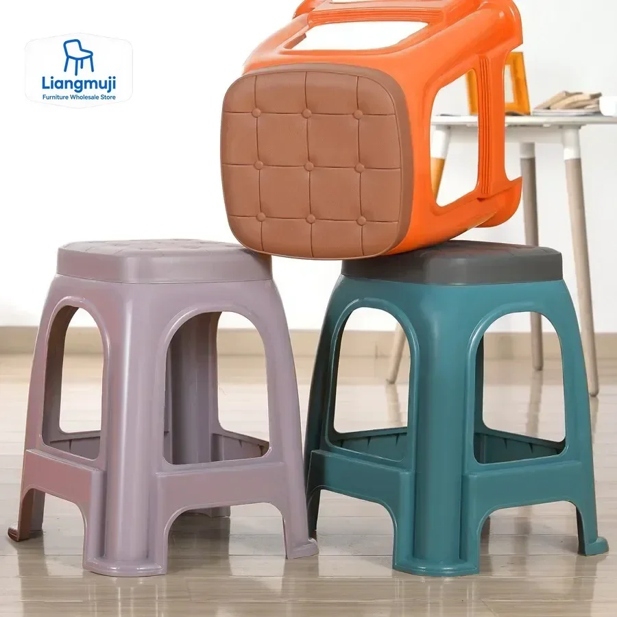 

Light Plastic Stool Living Room Economical Durable Chair Extra Thick Bench Cooked Glue Bathroom High Bench Household wood chair
