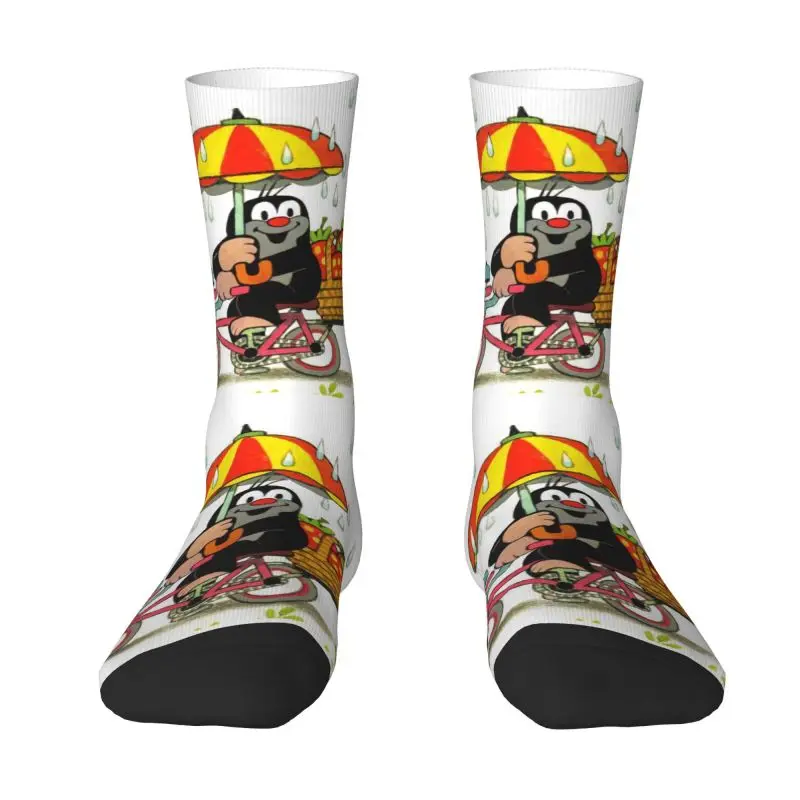 Cartoon Comic Krtek Mole Men's Crew Socks Unisex Novelty 3D Print Little Maulwurf Dress Socks