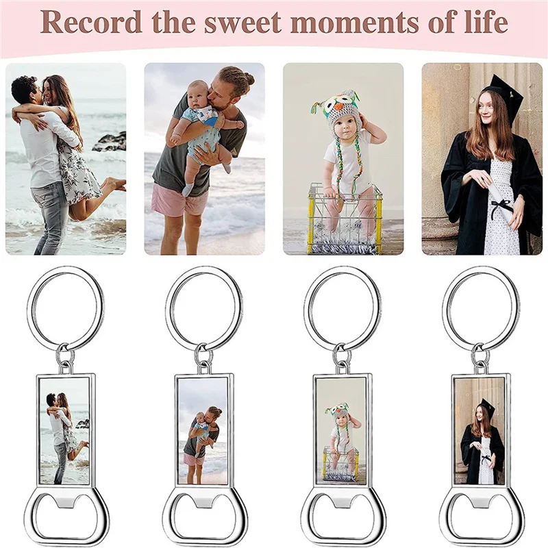 

ABBP-40PCS Sublimation Blanks Keychains Metal Bottle Opener Blank Key Rings Gift For Your Boyfriend, Husband, Father
