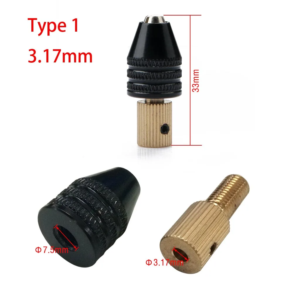 Mini Universal Micro Drill Chuck Set Cartridge 0.3-3.5mm Drill Bit Set Adapter For Hand Drill/electric drill Tools 2mm-5mm