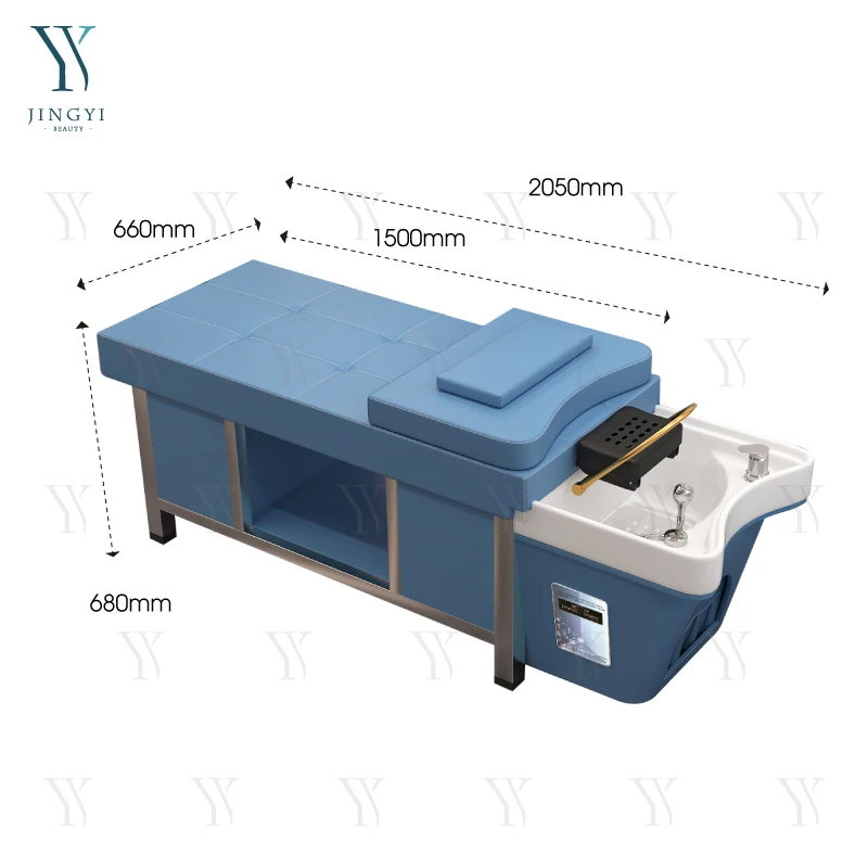 Wash Basin Heated Water Circulation Salon Furniture Hair Washing Bed Shampoo Station Spa Head Therapy Electric
