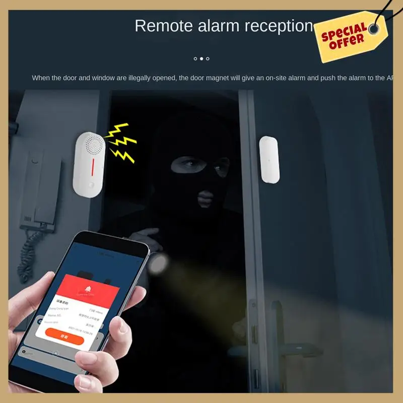 Беспроводной детектор сигнализации Tuya Wi-Fi, безопасная охранная сигнализация, работа с дистанционным управлением для домашнего дверного окна
