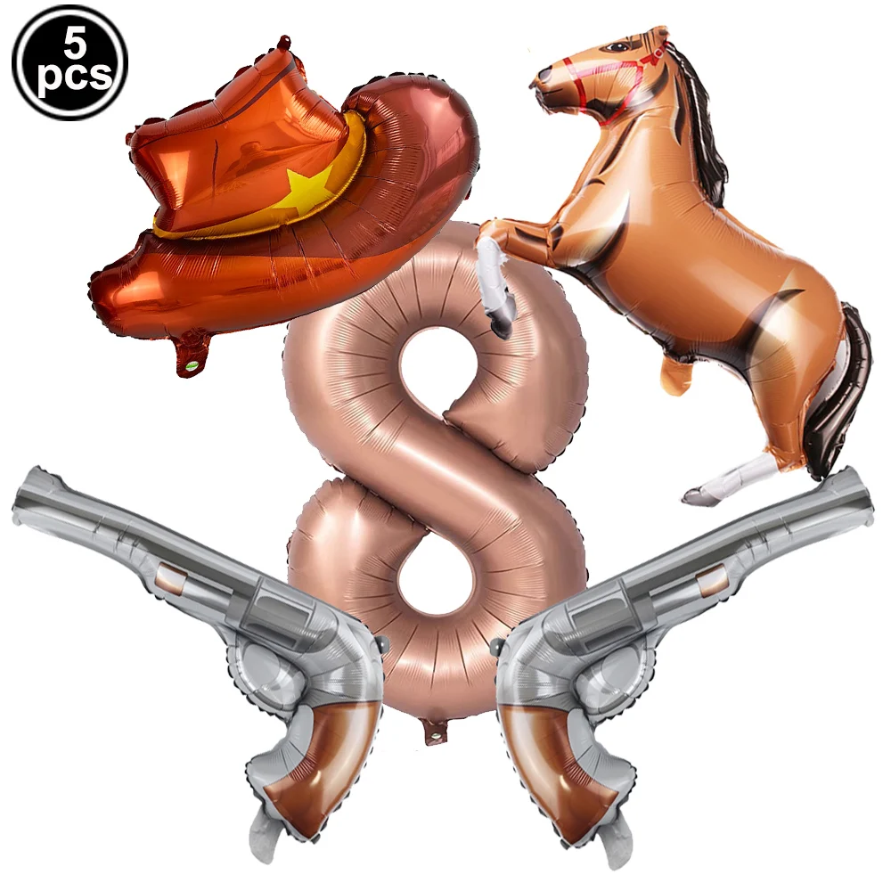 Lot de 4 ballons en aluminium Forme de chevaux Grand ballon à l'hélium Décoration d'anniversaire pour enfant, fête prénatale, fête à thème