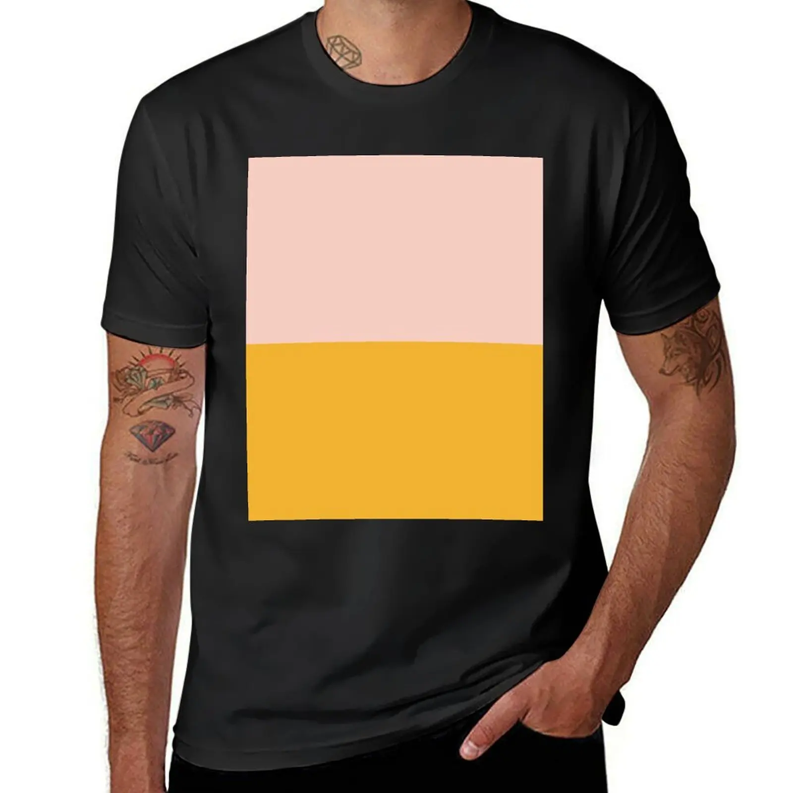 Blush Pink and Mustard Yellow Minimalist Color Block 2 T-Shirt vintage sweat cute clothes designer t shirt men