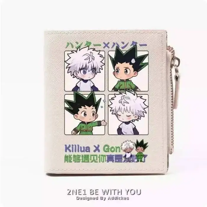 

Hunter×Hunter GON·FREECSS Killua Zoldyck Fashion Wallet PU Purse Card Coin Zipper Money Bag Cosplay Gift B838 Anime