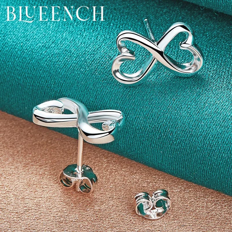 

Blueench 925 Sterling Silver Bow Stud Earrings Earrings For Women Engagement Proposal Romantic Charm Fashion Jewelry