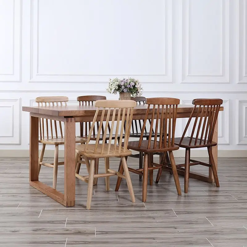 

Solid wood dining table simple ash wood long table table furniture combination