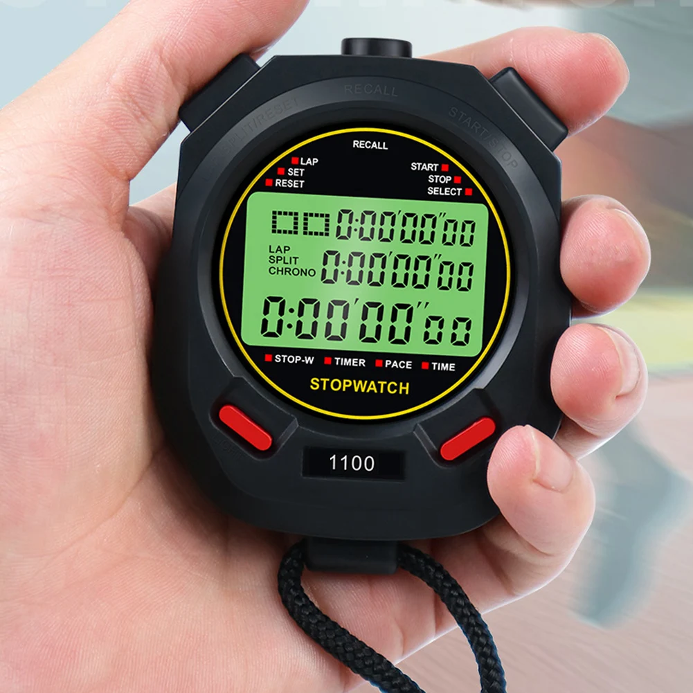 Handheld Pocket Stopwatch Professional Digital Sport Stopwatch Large Screen LCD Chronometer Timer Stop Watch Timer Tool