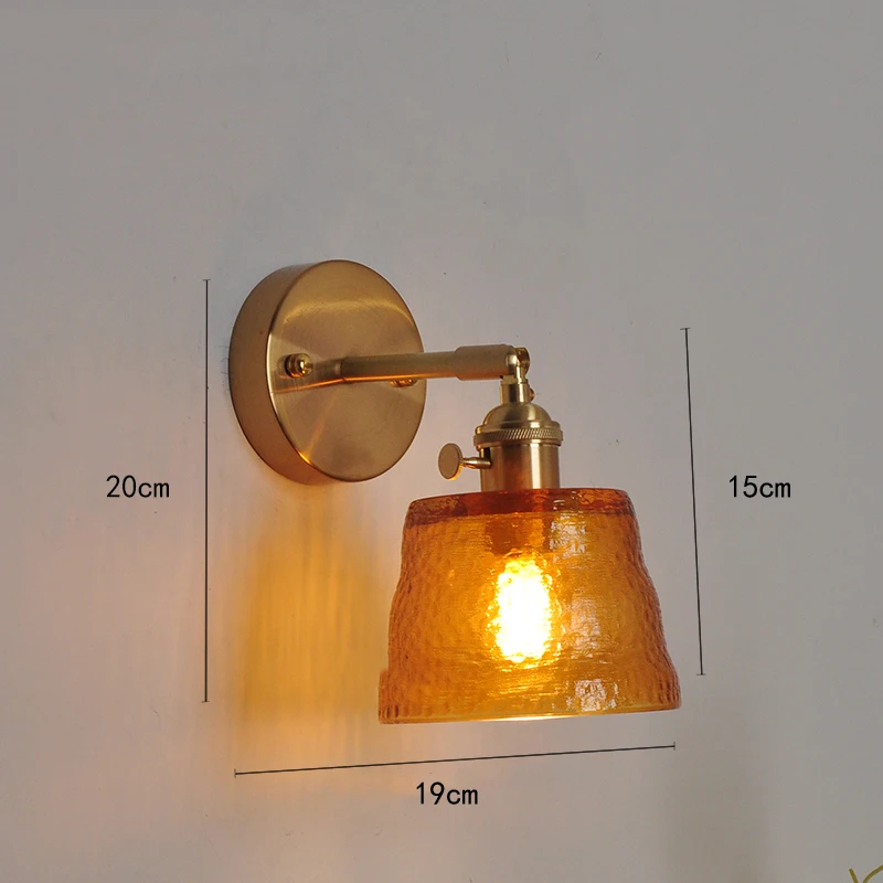 Lampada da muro di vetro riprodotta in forma diurna lampada da muro di vetro per la testa di un letto moderno nordico lamada da